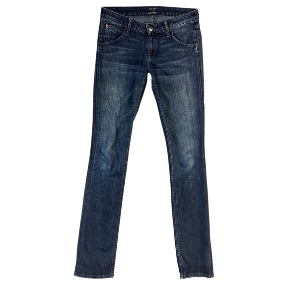 HUDSON Jeans SIze 26 Carly Straight Low Rise Dark Wash Distressed Stretch - Picture 1 of 12